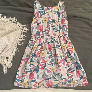Girls (8) Linen Floral Dress